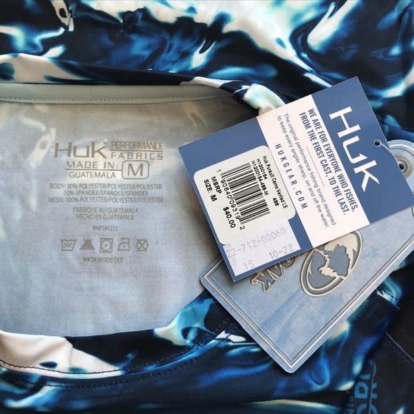 HUK Performance Fishing Gear Mossy Oak Pursuit Camo Medium Long Sleeve Shirt $40 - Picture 6 of 9